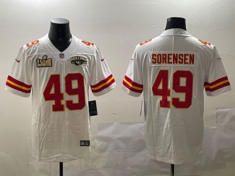 Men Kansas City Chiefs #49 Sorensen White Second generations 2025 Nike Limited NFL Jersey style 2->kansas city chiefs->NFL Jersey